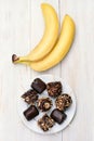 Frozen banana, top view Royalty Free Stock Photo