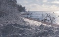 Frozen beach in the Baltic in winter