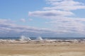 Sunny Winter Beach Landscape With Splashing Waves Royalty Free Stock Photo