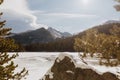 Frozen Bear Lake at Rocky Mountain National Park in Colorado, USA during winter Royalty Free Stock Photo
