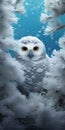 Frozen Beauty: A Dreamlike Snow White Owl In A Winter Wonderland Royalty Free Stock Photo