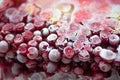 Frozen berries, black currant, red currant, raspberry top view. Royalty Free Stock Photo