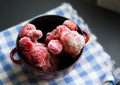 Frozen berries Strawberry in bowl Royalty Free Stock Photo