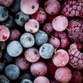 Frozen berries top view macro Royalty Free Stock Photo