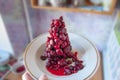 Frozen berries tower form on a plate Royalty Free Stock Photo