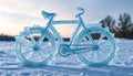Frozen Bicycle in Winter Wonderland Royalty Free Stock Photo