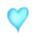 Frozen blue heart isolated on white background. Watercolour hand drawn illustration