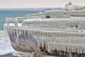 Frozen boat Royalty Free Stock Photo