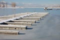 Frozen boat harbor