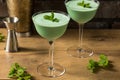 Frozen Boozy Mint Grasshopper Cocktail