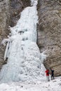 Frozen Brankovsky waterfall, Slovakia Royalty Free Stock Photo