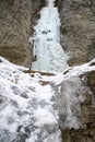 Frozen Brankovsky waterfall, Slovakia Royalty Free Stock Photo
