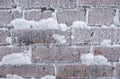Frozen brick wall covered by hoarfrost Royalty Free Stock Photo