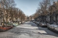 Frozen canals in the center of Amsterdam