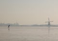 Frozen Canals in Holland. Dutch Winter Landscape Royalty Free Stock Photo