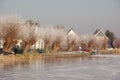 Frozen Canals in Holland. Dutch Winter Landscape Royalty Free Stock Photo