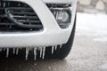 Frozen car detail Royalty Free Stock Photo
