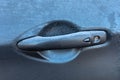 Frozen car door Royalty Free Stock Photo