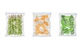 Frozen Carrot and Asparagus Prepackaged and Ready to Culinary Use Vector Set Royalty Free Stock Photo