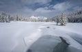 Frozen Cascade River in Banff Royalty Free Stock Photo