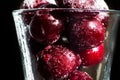 Frozen cherry close in a glass Royalty Free Stock Photo