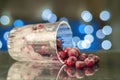 Frozen cherry in the glass reflecting on the surface Royalty Free Stock Photo