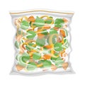 Frozen Chopped Mixed Vegetables Stored in Plastic Package Vector Illustration Royalty Free Stock Photo