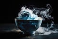 Frozen Clouds Of Nitrogen Gas Swirling Around An Ice Cream Cup. Generative AI Royalty Free Stock Photo
