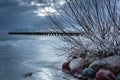 The frozen coast of the Baltic Sea in Gdynia OrÃâowo. Poland