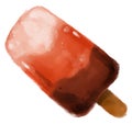 Frozen cold ice cream sweet summer dessert watercolor paitning refreshing illustration Royalty Free Stock Photo