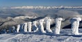 Frozen columns in ski resort Jasna - Slovakia Royalty Free Stock Photo