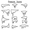 Frozen & Cool icon set in thin line style