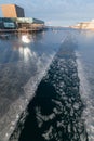 Frozen Copenhagen canal. Cold sunny winter day in Denmark Europe Royalty Free Stock Photo