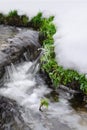 Frozen creek. Beautiful natural spring background Royalty Free Stock Photo