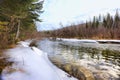Frozen Creek, River, Early Winter Season Royalty Free Stock Photo