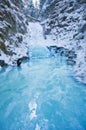 Frozen creek in Sucha Bela gorge in Slovak Paradise during winter Royalty Free Stock Photo