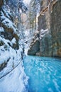 Frozen creek in Sucha Bela gorge in Slovak Paradise during winter Royalty Free Stock Photo