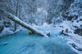 Frozen creek in Sucha Bela gorge in Slovak Paradise during winter Royalty Free Stock Photo