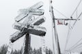 Frozen cross and electrical lines