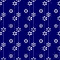 Frozen crystal Snowflake basic vertical line seamless pattern texture background in white and blue or Porcelain tone