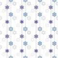 frozen crystal Snowflake basic vertical line seamless pattern texture background in white and blue tone