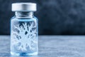 Frozen crystal structure in glass vial