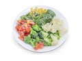 Various frozen vegetables on the white dish closeup Royalty Free Stock Photo