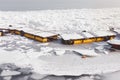 Frozen Danube river Belgrade, Serbia Royalty Free Stock Photo