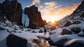 Frozen Descent: A Captivating Photoshoot Of Waterfalls In Mount Kosciuszko Royalty Free Stock Photo