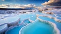 Frozen Desert Lake: A Captivating Lagoon Photography In Pamukkale Basin