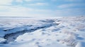 Frozen Desert A Stunning British Landscape With A River Running Through