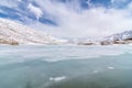 Frozen Dhankhar Lake - Dhankar Village, Spiti Valley, Himachal Royalty Free Stock Photo