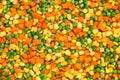 Frozen diced vegetables background