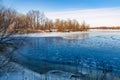Frozen Dnieper River in Kiev Royalty Free Stock Photo